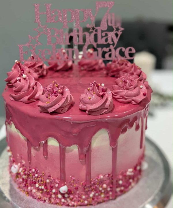 Pink Chocolate Drip Cake Freshly Baked | BakersBase